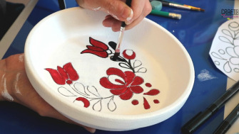 DIY I Pictură pe farfurie ceramică I Motive tradiționale