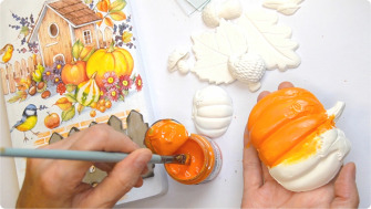 Tocător tomnatic – decor handmade de toamnă cu tehnica șervețelului și elemente 3D