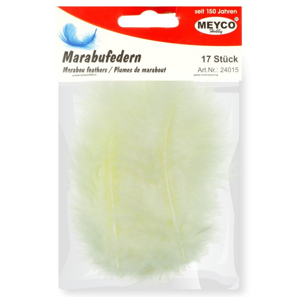 Pene marabou alb/crem 12cm 17/set Meyco 24015