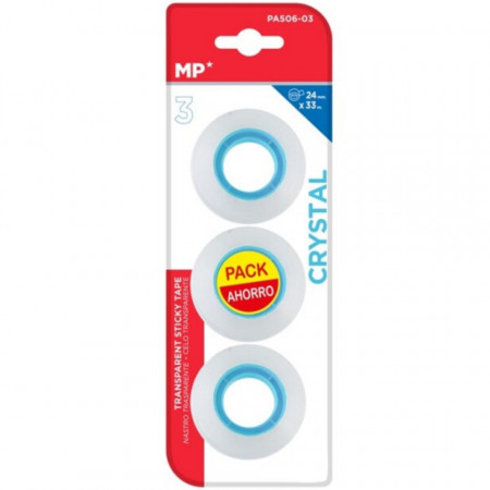 Banda adeziva transparenta cristal 2,4cm x 33m 3/set MP PA506-03