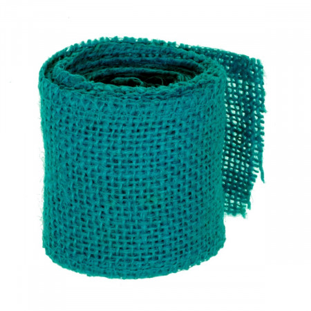 Banda iuta turcoaz 6cm x 2m