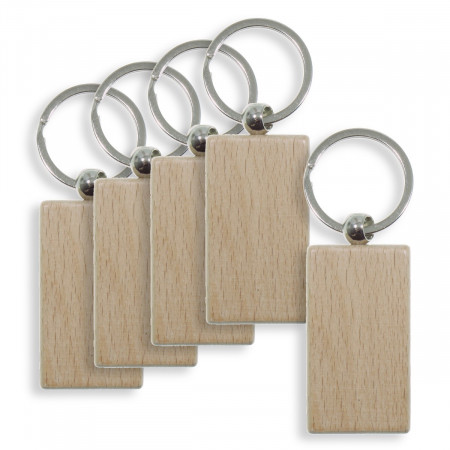 Breloc lemn dreptunghiular 3cmx5,5cm 5/set