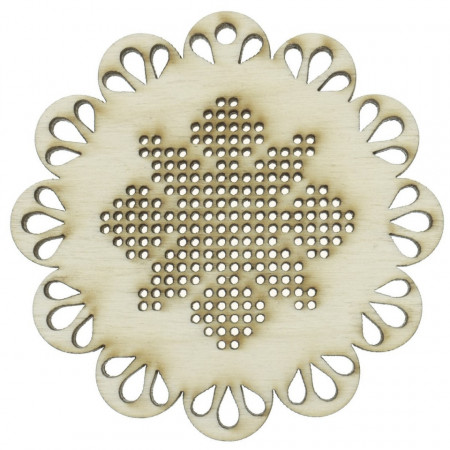 Floare placaj perforat pentru cusaturi 6,8cm