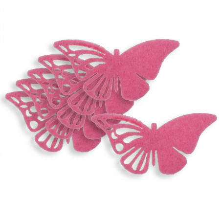 Fluture pasla filigranata roz cyclam 4cm 6/set M15