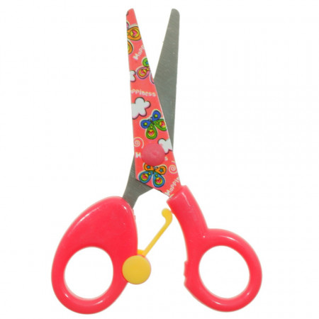 Foarfeca scolara cu retur lama imprimata maner corai 12cm 5003A