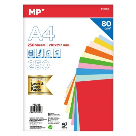 Hartie color 10 culori A4 80g 250/set MP PN305