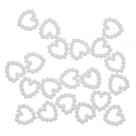 Inima din perlute albe 11x11mm 20/set Canea hek-e1083