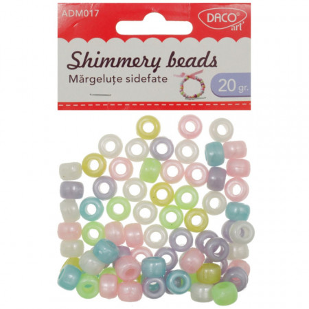 Margele plastic sidefate multicolor 6x9mm 20g/set 0.21lei/g Daco AD017