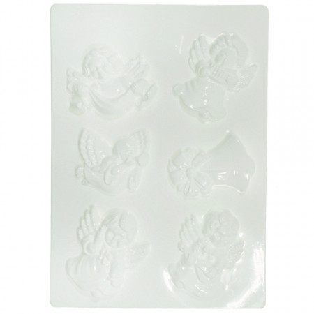 Matrita plastic Craciun 5 ingeri si clopotel 160