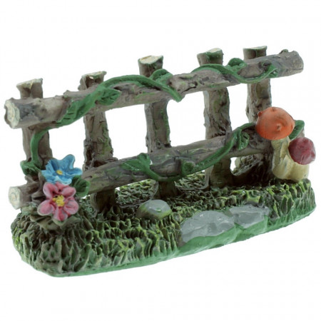 Miniatura gardulet gradina cu flori si ciuperci din rasina 7,7x3,1x3,8cm DD55386