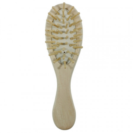 Perie nefinisata lemn natur pentru par 15,5cm