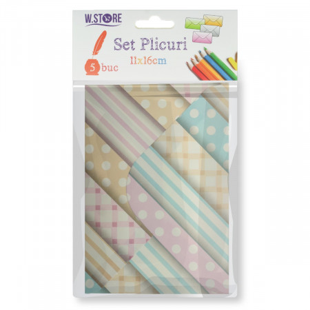 Plic hartie imprimat model 1 16x11cm 5/set 079067/068/069/072