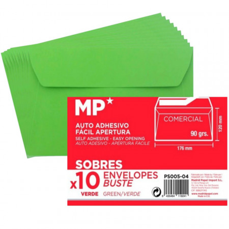 Plic verde inchis autoadeziv 12x17,6cm 90g 10/set MP PS005-04