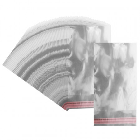 Punga transparenta cu clapeta adeziva 10x17/21cm 100/set