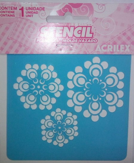 Sablon plastic flori 10x10cm Acrilex 30005