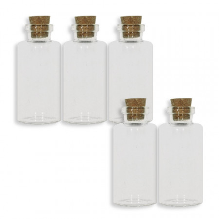 Sticluta cu dop pluta 15ml 4x1,8cm 5/set
