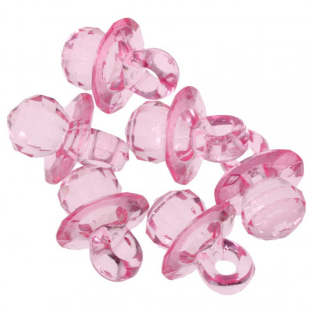 Suzeta plastic roz 4cm 6/set