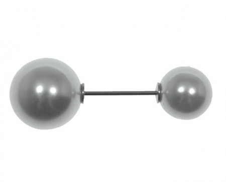 Ac pentru esarfa 45mm cu doua bile alb perlat 16mm si 12mm