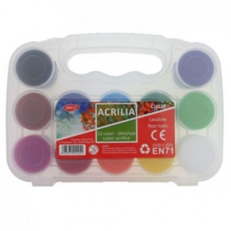 Acrilic Acrilia 12 culori la borcan x 20ml/set DacoCU320(CU320A)