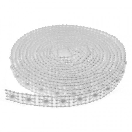 Banda decorativa cu perlute albe 1cm x 2m