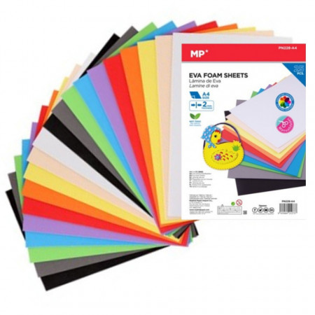 Carton buretat diverse culori A4 x 2mm 25/set MP PN228-A4