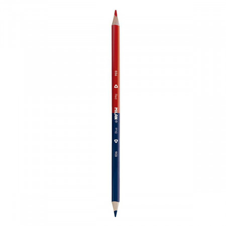 Creion 2 capete bicolor rosu/albastru Milan 0702312