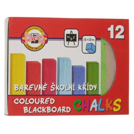 Creta patrata color 1,2x1,2x10cm 12/set Koh-I-Noor K112506