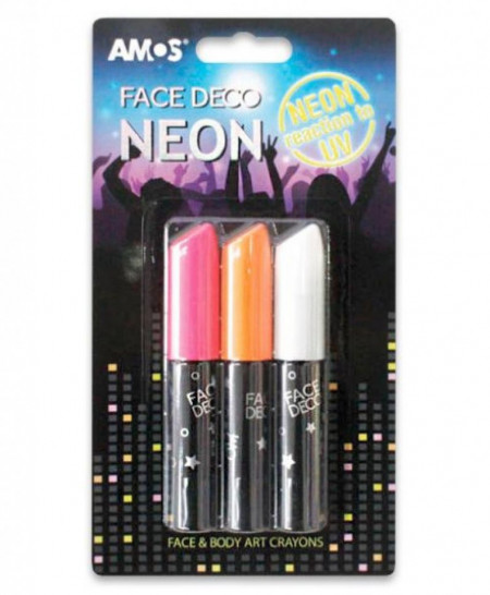 Culoare pentru fata neon roz/alb/portocaliu 3/set Amos fd10b3-nd F335