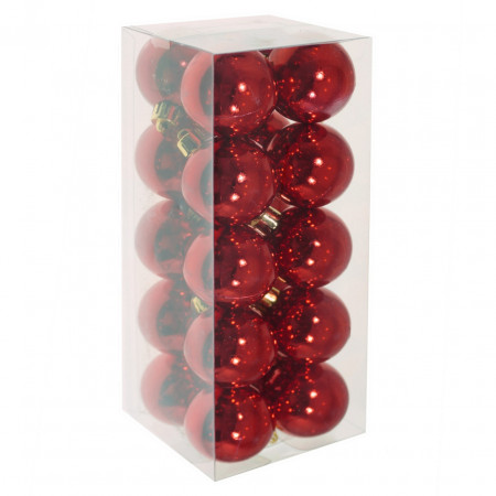 Glob plastic rosu lucios 3,8cm 20/set 70310