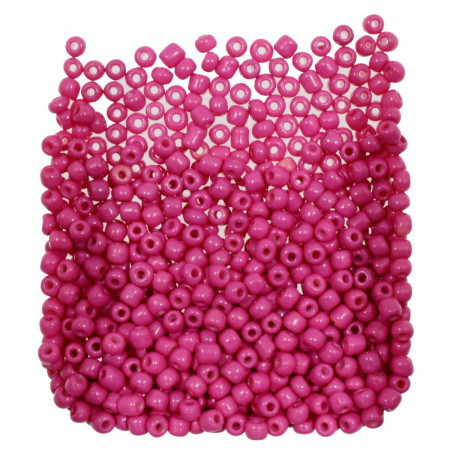 Margele nisip rotunde fucsia deschis lucios 4mm 60g