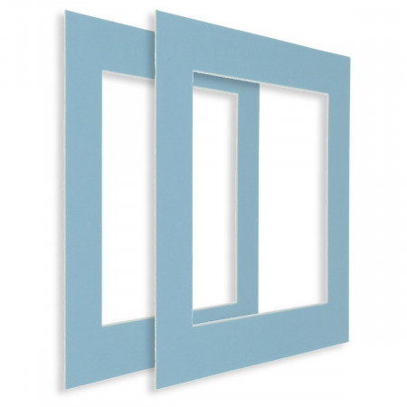 Passepartout 2mm bleu exterior 10x13cm interior 6,4x9,4cm 2/set