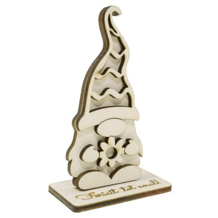 Pitic placaj decupat Fericit tot anul! 4 piese/set 7x4x11,2cm