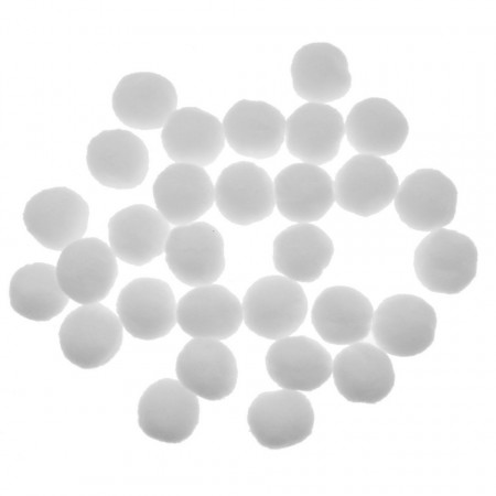 Pompon alb 2,5cm 30/set