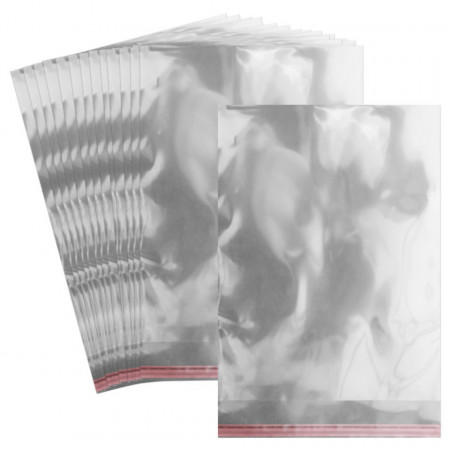 Punga transparenta cu clapeta adeziva 31x43/47cm 20/set