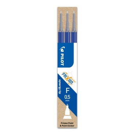 Rezerva pix Pilot Frixion mina albastra 0,5mm varf subtire 3/set