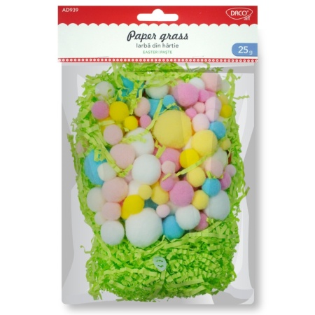 Set creativ iarba din hartie, pompon, confeti AD939