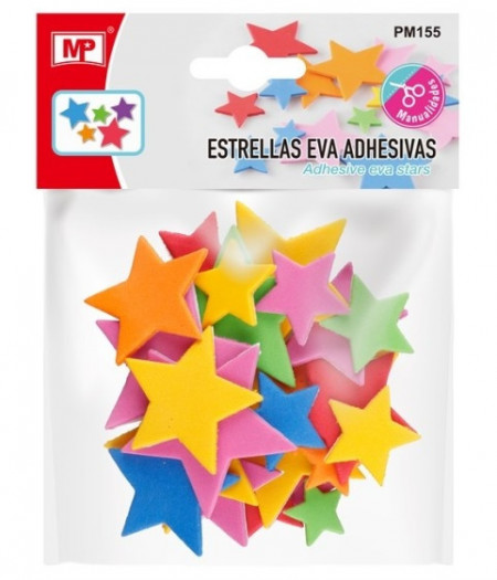 Stea carton buretat multicolor cu adeziv 6cm/4,5cm/3cm/2cm 25/set MP PM155