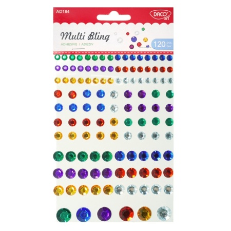 Stras adeziv rotund fatetat 0,5-1,4cm 120/set Daco AD184 multicolor