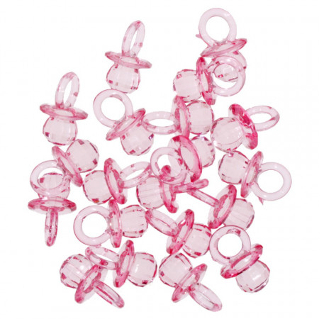 Suzeta plastic roz 2,8x1,8cm 20/set