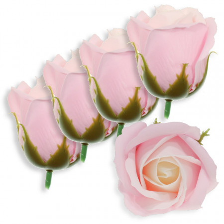 Trandafir din sapun roz degrade 5cm cu tija din plastic 5/set