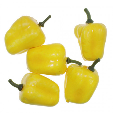 Ardei gras polistiren galben 2,9x3,5cm 5/set