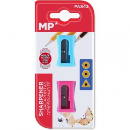 Ascutitoare plastic simpla bleu/roz 2/set MP PA843