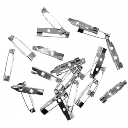Baza brosa argintiu inchis 2 gauri 25mm 12,2g (22buc)