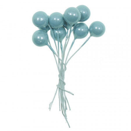 Bobite bleu 1cm cu tija 10/set
