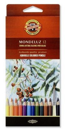 Creion color acuarelabil Mondeluz cutie carton model fructe 12 culori/set Koh-I-Noor K3716-12