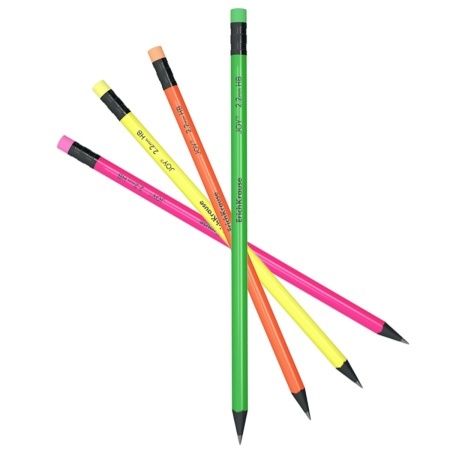 Creion grafit 2,2mm HB cu guma ErichKrause culori diverse neon Joy 43582