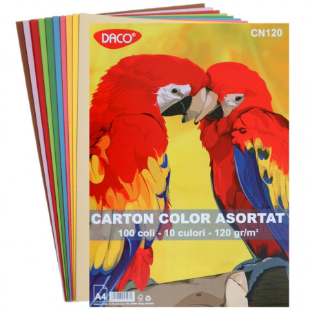 Hartie color 10 culori A4 120g 100/top Daco CN120