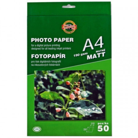 Hartie fotografica mata A4 190g 5/set Koh-I-Noor K9757-M19