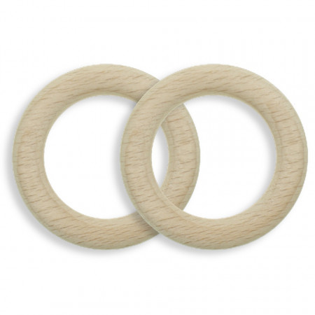 Inel lemn natur 4,8x0,8cm 2/set Meyco 36076