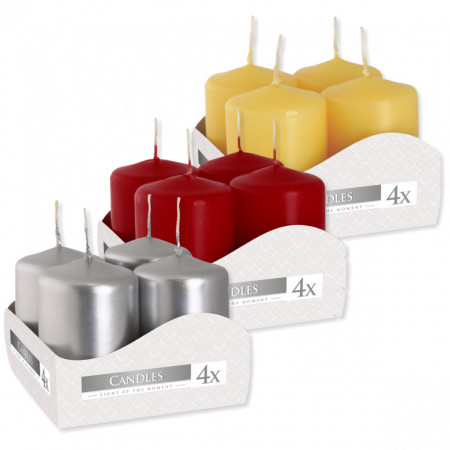Lumanare stalp 4x6cm 4/set Aura-Bispol SW40/60